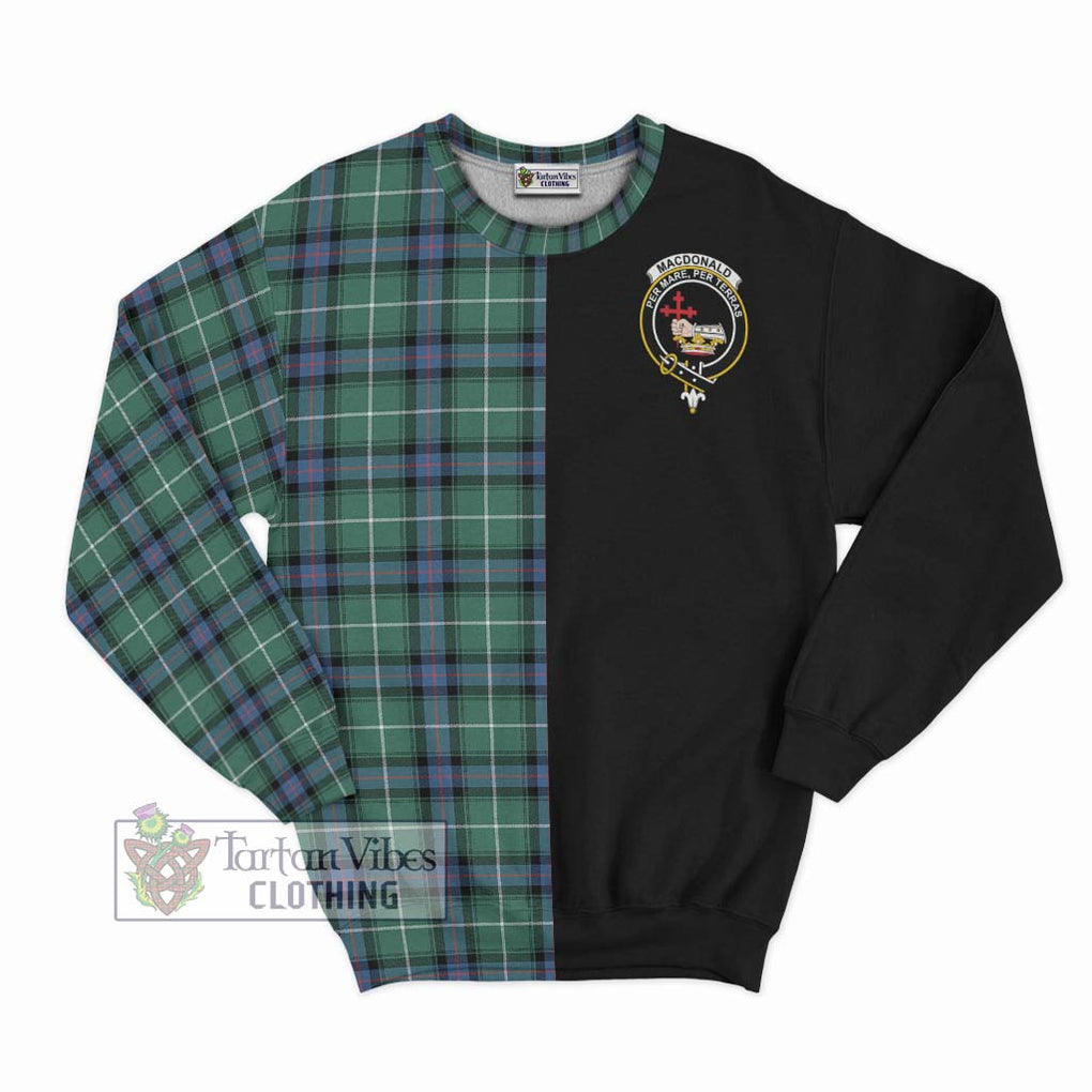 MacDonald of the Isles Hunting Ancient Tartan Sweatshirt with Family Crest and Half Of Me Style - Tartanvibesclothing Shop