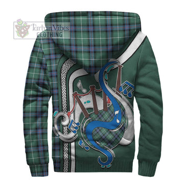 MacDonald of the Isles Hunting Ancient Tartan Sherpa Hoodie with Epic Bagpipe Style