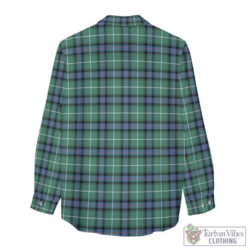 MacDonald of the Isles Hunting Ancient Tartan Womens Casual Shirt with Family Crest