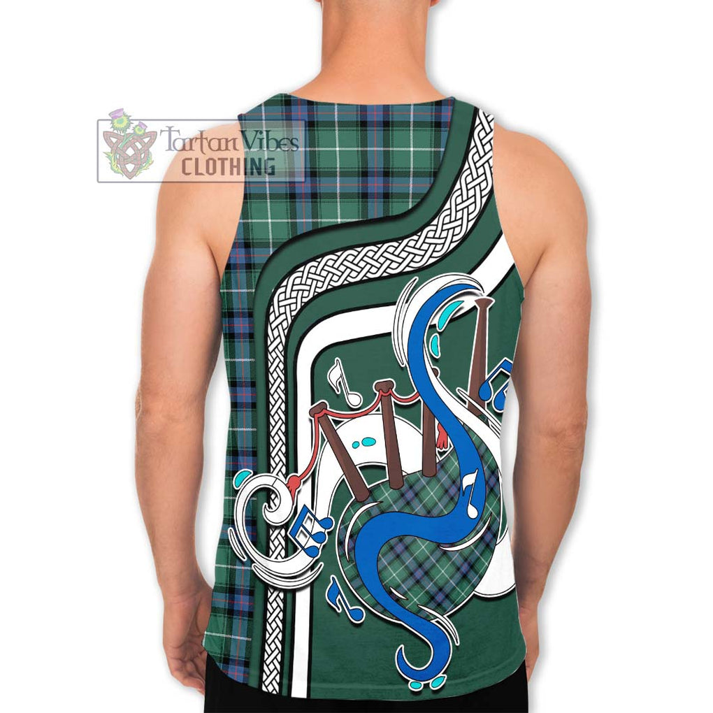 MacDonald of the Isles Hunting Ancient Tartan Men's Tank Top with Epic Bagpipe Style - Tartanvibesclothing Shop