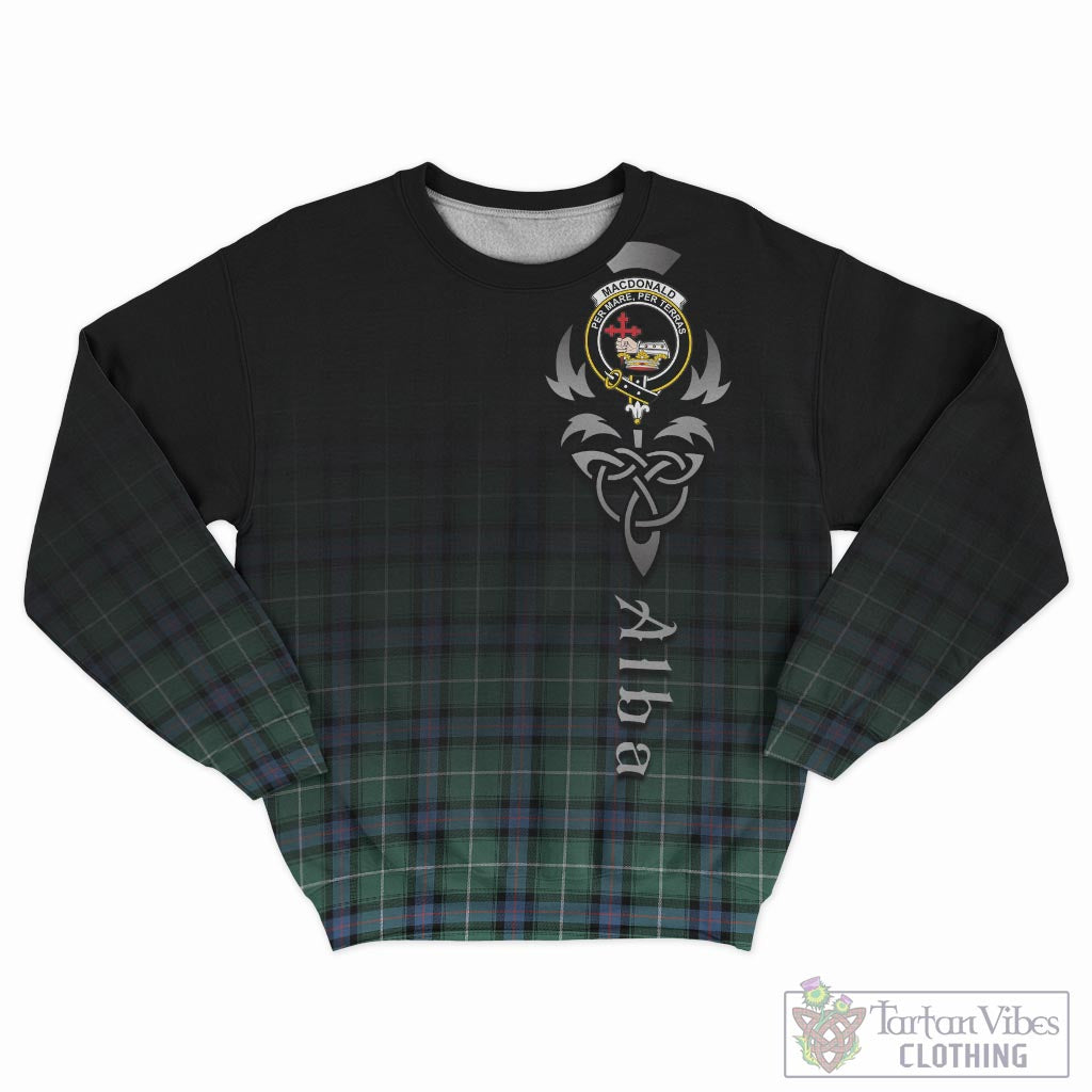 Tartan Vibes Clothing MacDonald of the Isles Hunting Ancient Tartan Sweatshirt Featuring Alba Gu Brath Family Crest Celtic Inspired