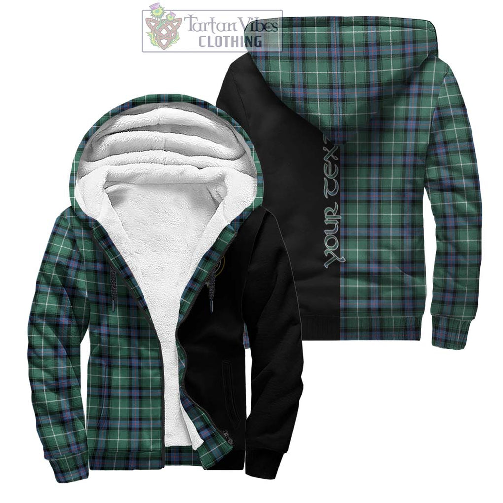 MacDonald of the Isles Hunting Ancient Tartan Sherpa Hoodie with Family Crest and Half Of Me Style Unisex - Tartanvibesclothing Shop