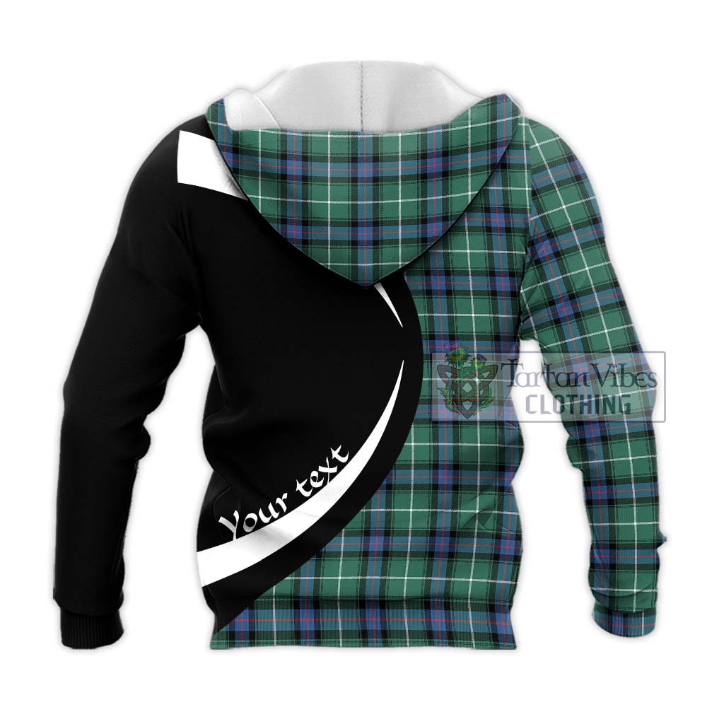 MacDonald of the Isles Hunting Ancient Tartan Knitted Hoodie with Family Crest Circle Style - Tartan Vibes Clothing