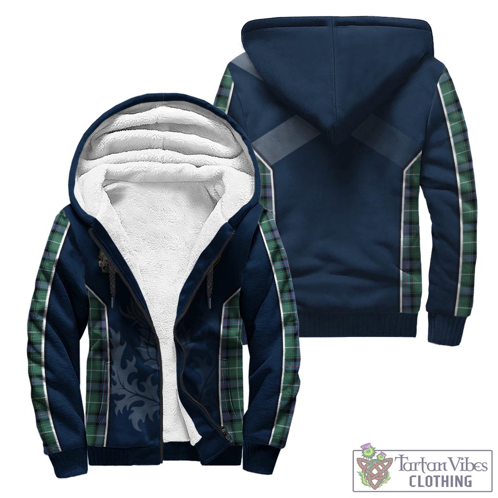 Tartan Vibes Clothing MacDonald of the Isles Hunting Ancient Tartan Sherpa Hoodie with Family Crest and Scottish Thistle Vibes Sport Style