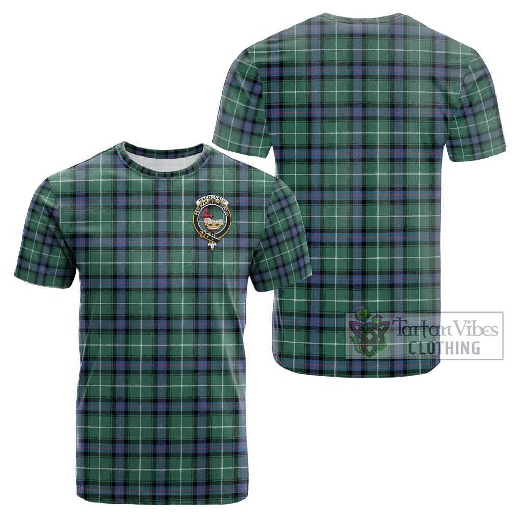 Tartan Vibes Clothing MacDonald of the Isles Hunting Ancient Tartan Cotton T-Shirt with Family Crest