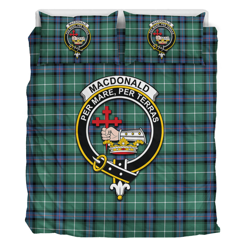 MacDonald of the Isles Hunting Ancient Tartan Bedding Set with Family Crest - Tartan Vibes Clothing