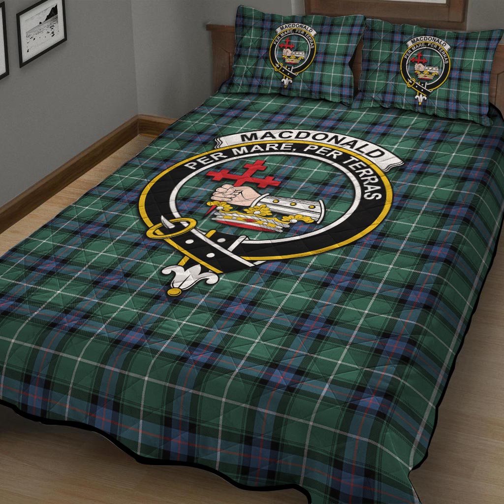 MacDonald of the Isles Hunting Ancient Tartan Quilt Bed Set with Family Crest - Tartan Vibes Clothing