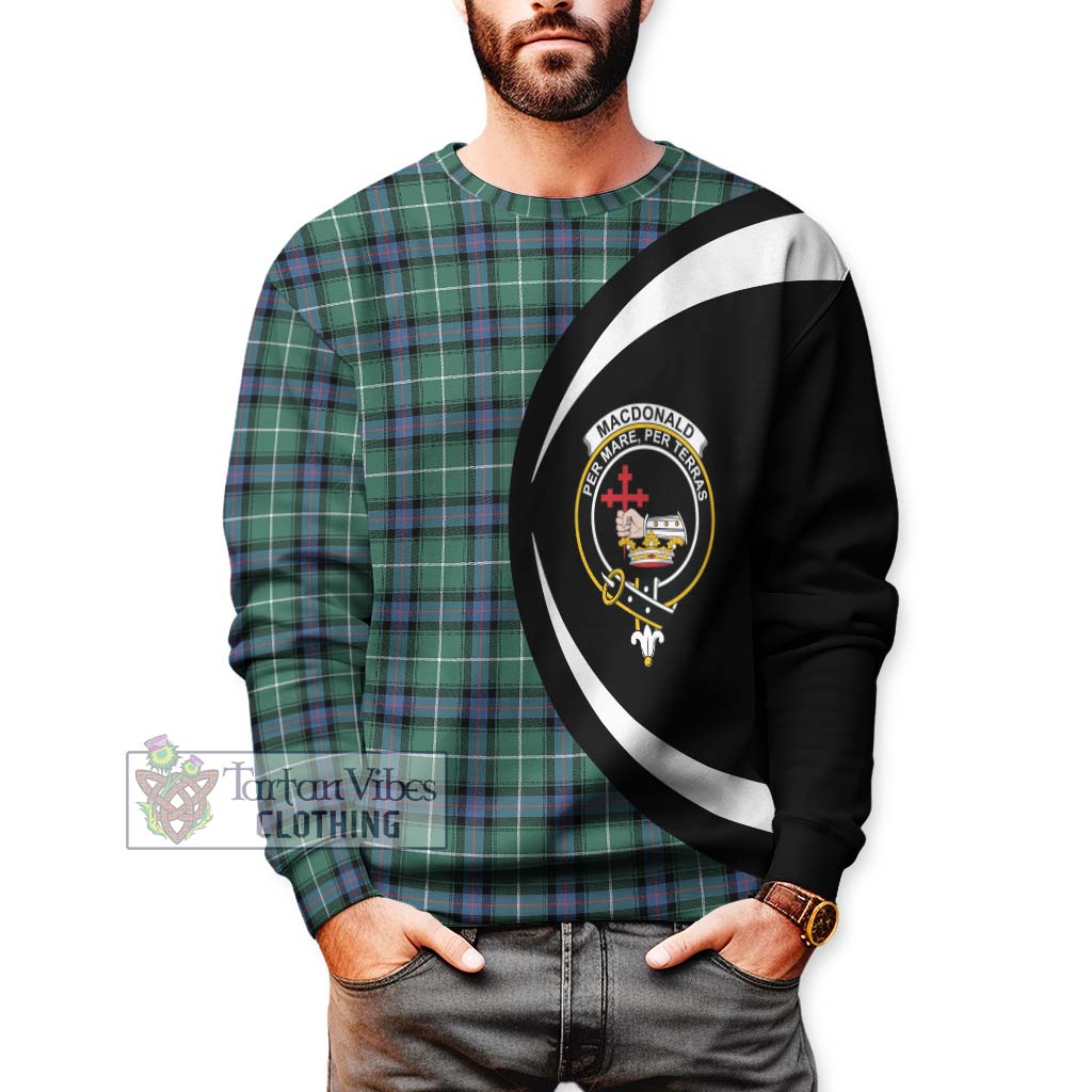 MacDonald of the Isles Hunting Ancient Tartan Sweatshirt with Family Crest Circle Style - Tartan Vibes Clothing