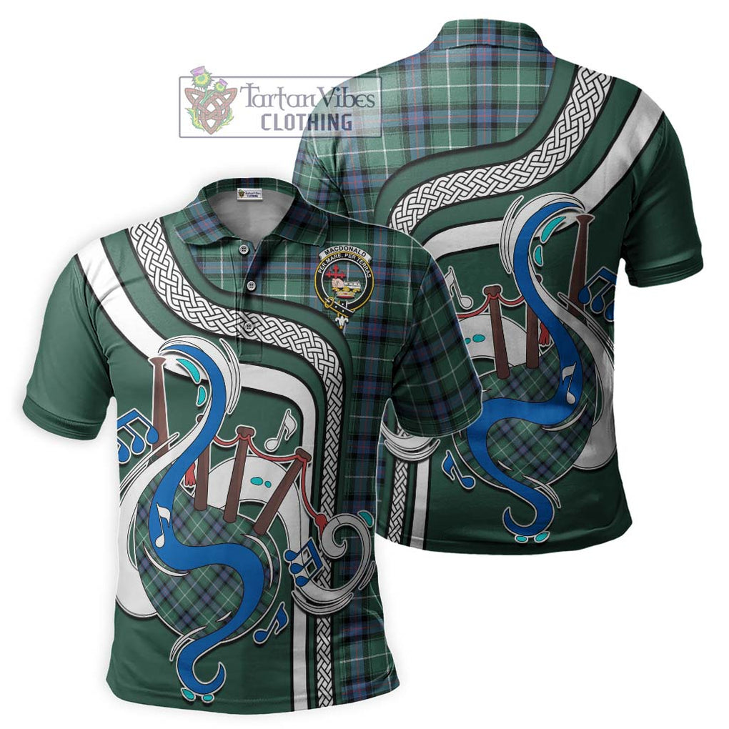 Tartan Vibes Clothing MacDonald of the Isles Hunting Ancient Tartan Polo Shirt with Epic Bagpipe Style