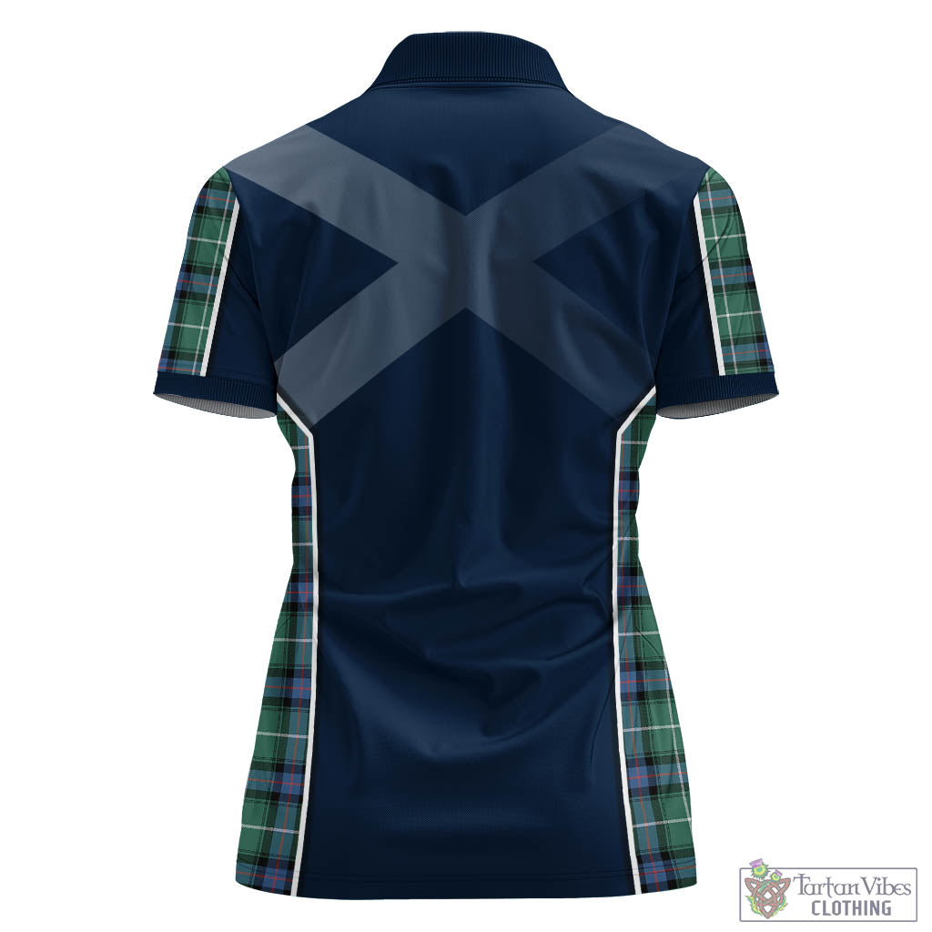Tartan Vibes Clothing MacDonald of the Isles Hunting Ancient Tartan Women's Polo Shirt with Family Crest and Scottish Thistle Vibes Sport Style