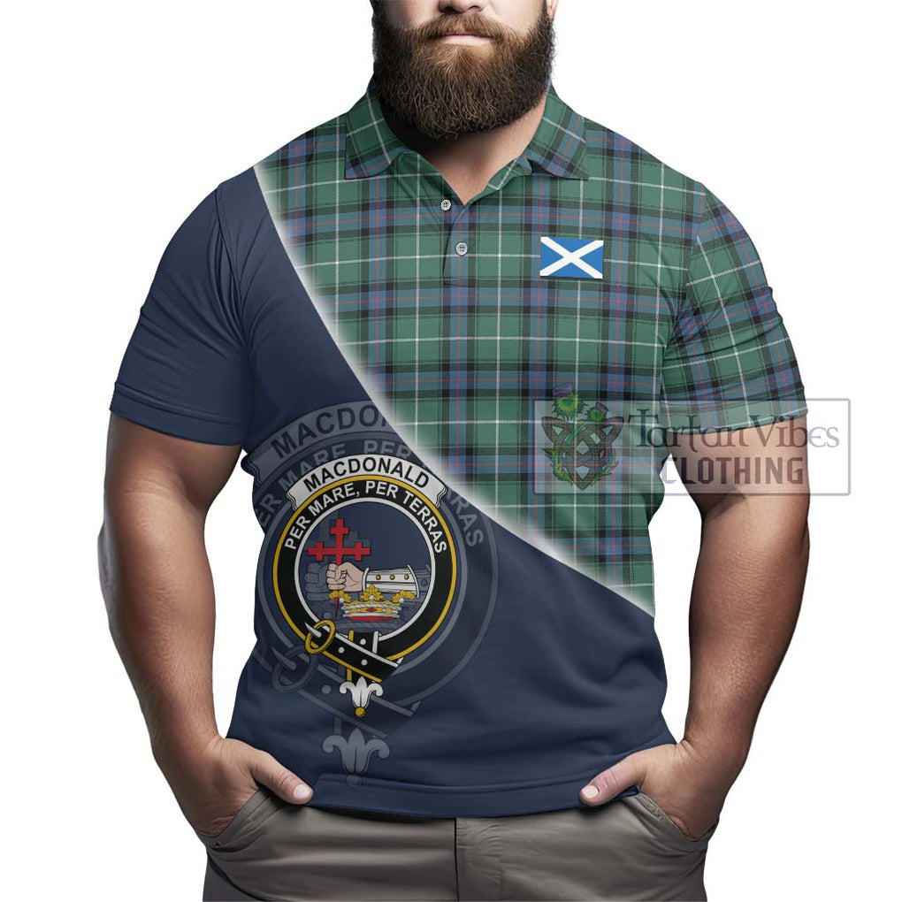 MacDonald of the Isles Hunting Ancient Tartan Polo Shirt with Personalised National Flag and Family Crest Half Style - Tartanvibesclothing Shop