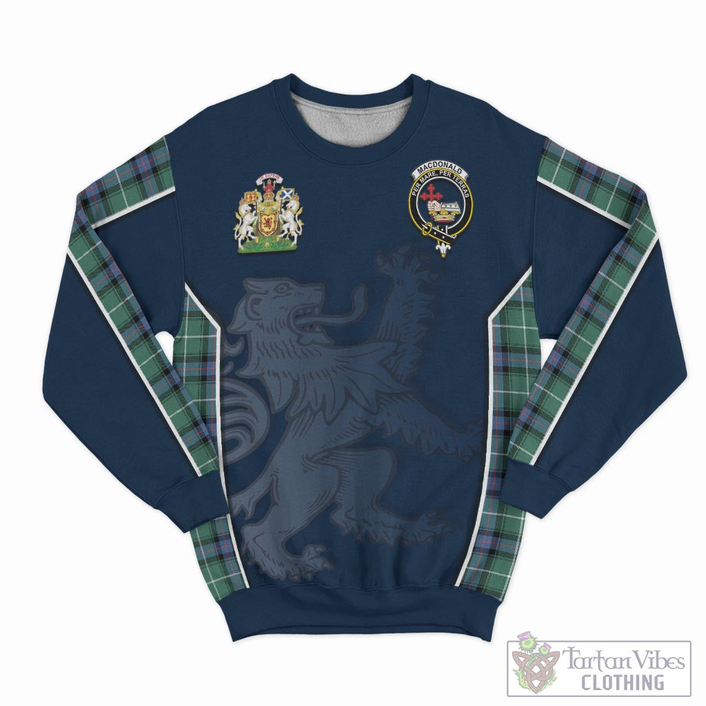 Tartan Vibes Clothing MacDonald of the Isles Hunting Ancient Tartan Sweater with Family Crest and Lion Rampant Vibes Sport Style