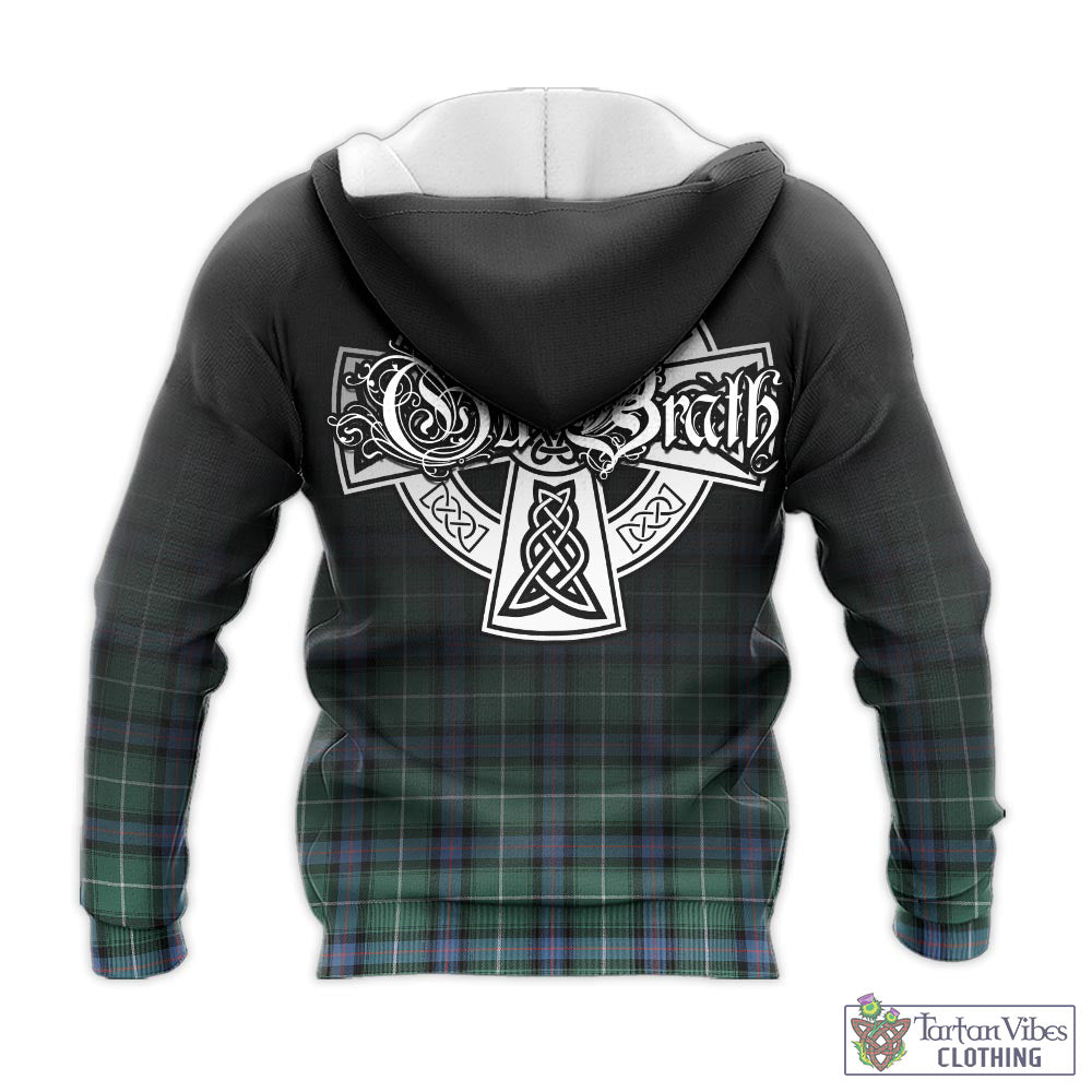 Tartan Vibes Clothing MacDonald of the Isles Hunting Ancient Tartan Knitted Hoodie Featuring Alba Gu Brath Family Crest Celtic Inspired