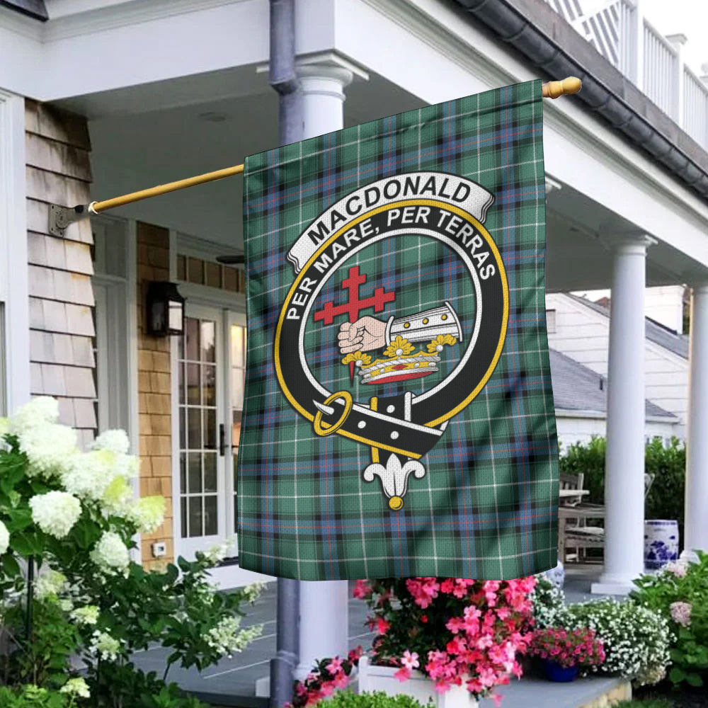 MacDonald of the Isles Hunting Ancient Tartan Flag with Family Crest - Tartan Vibes Clothing