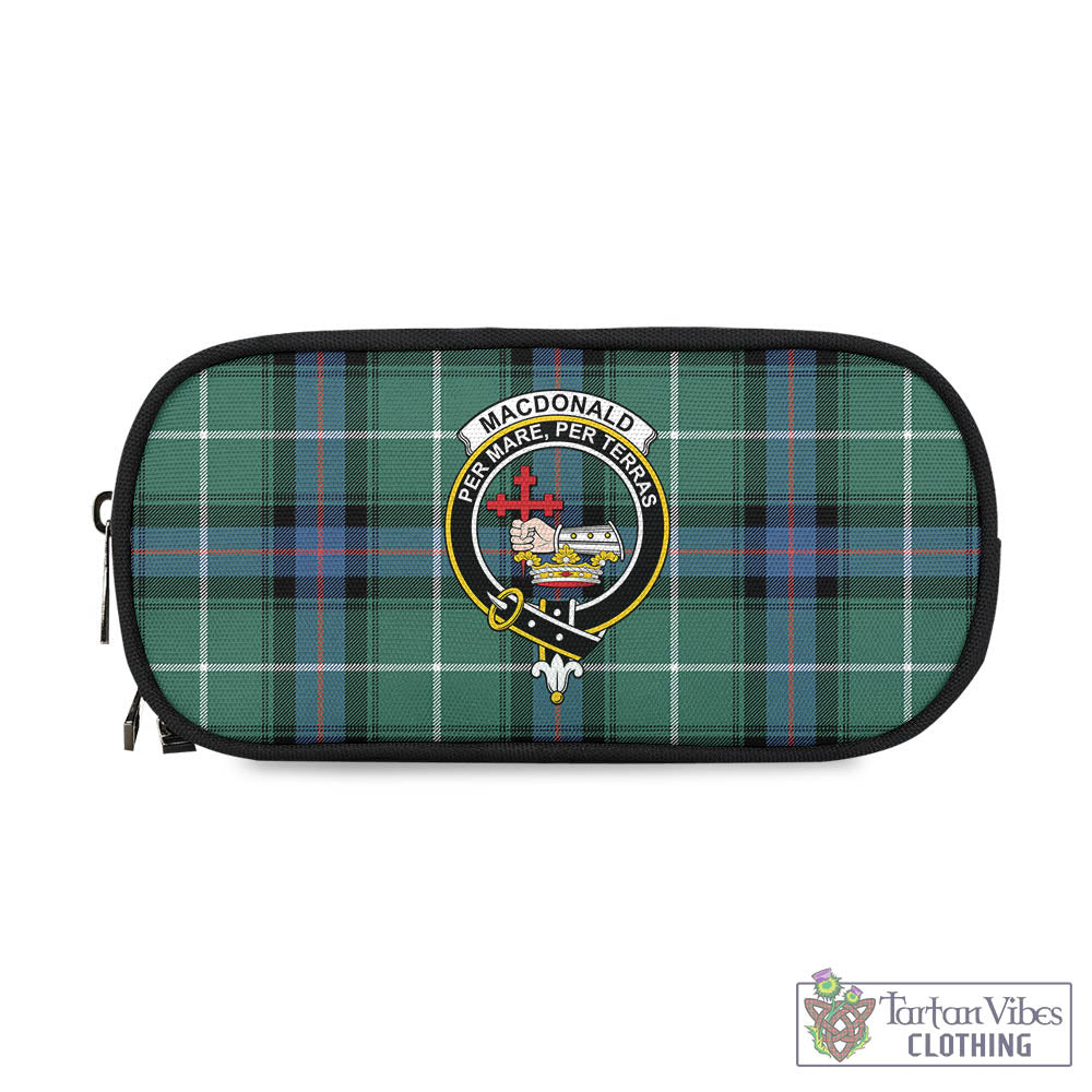 Tartan Vibes Clothing MacDonald of the Isles Hunting Ancient Tartan Pen and Pencil Case with Family Crest
