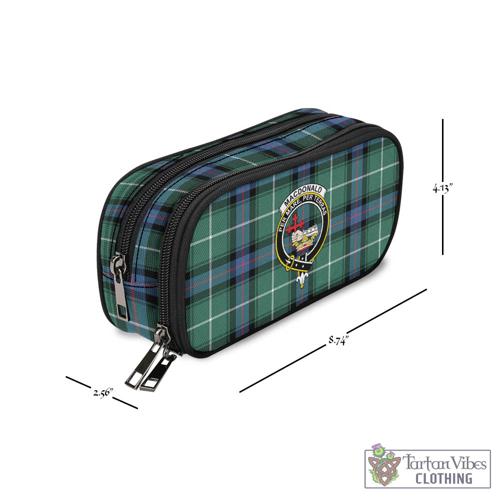 Tartan Vibes Clothing MacDonald of the Isles Hunting Ancient Tartan Pen and Pencil Case with Family Crest