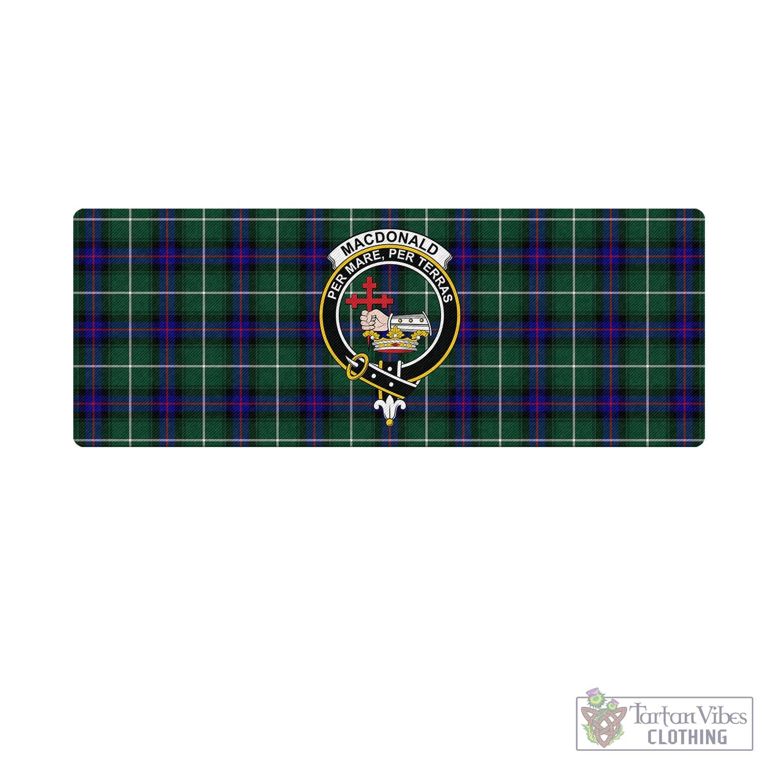 Tartan Vibes Clothing MacDonald of the Isles Hunting Modern Tartan Mouse Pad with Family Crest