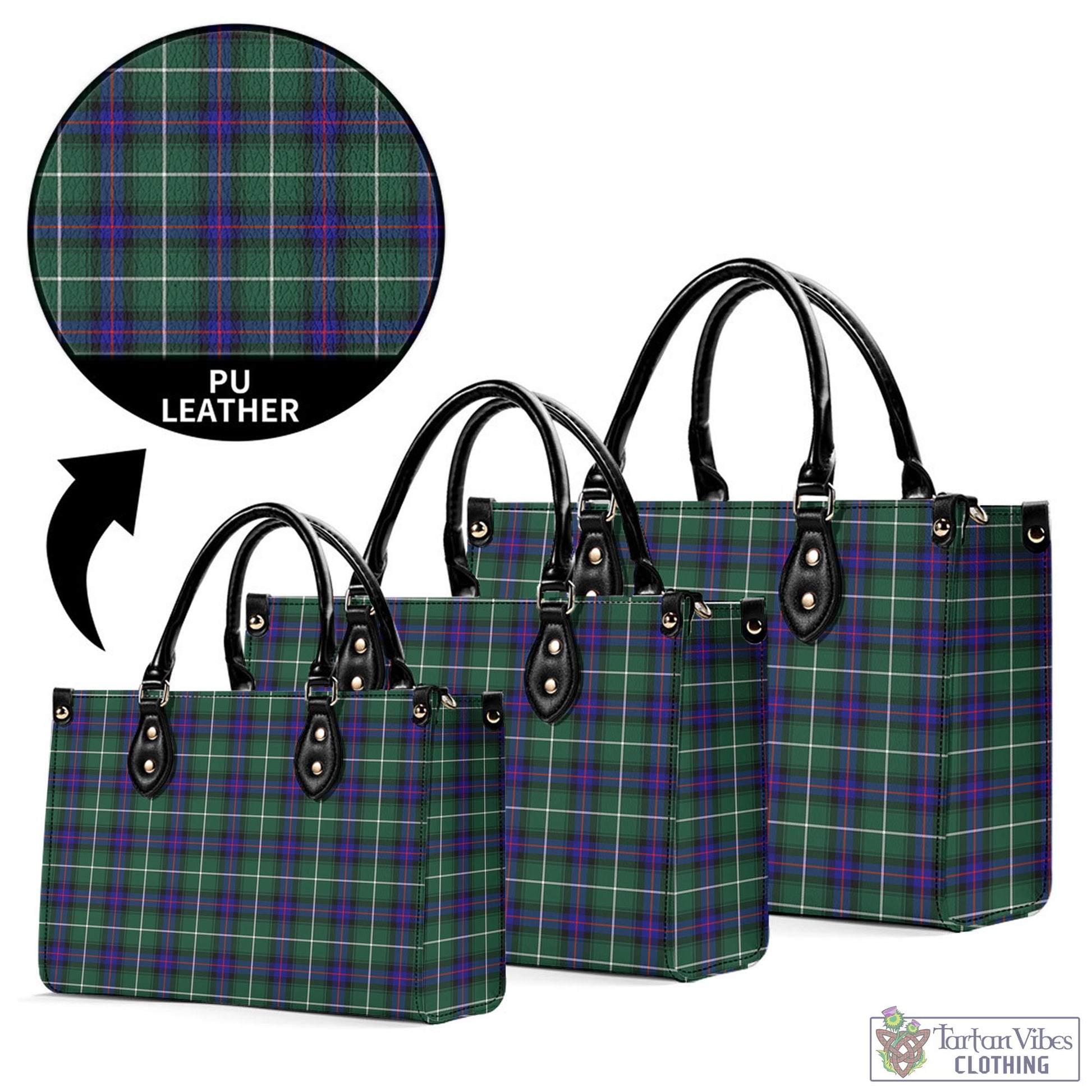 Tartan Vibes Clothing MacDonald of the Isles Hunting Modern Tartan Luxury Leather Handbags