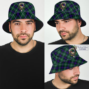 MacDonald of the Isles Hunting Modern Tartan Bucket Hat with Family Crest