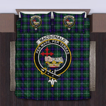 MacDonald of the Isles Hunting Modern Tartan Quilt Bed Set with Family Crest