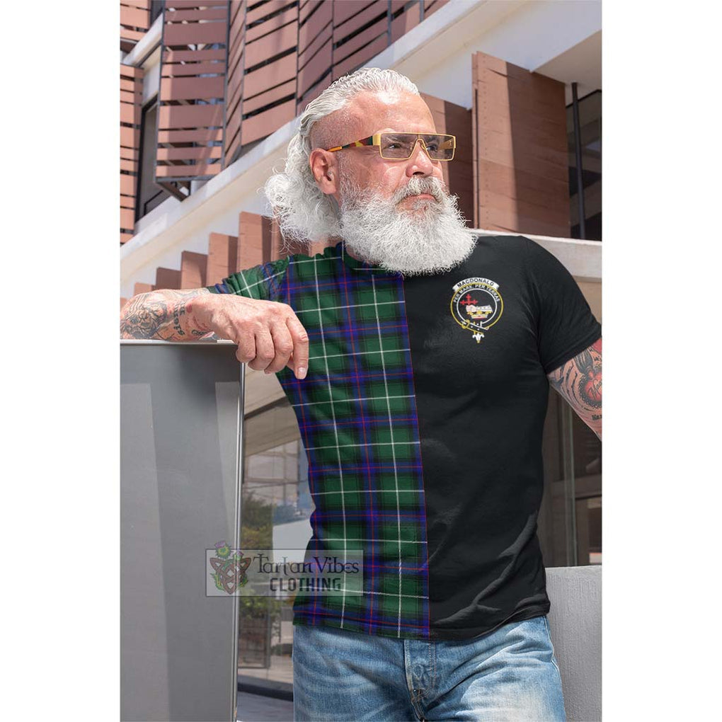 Tartan Vibes Clothing MacDonald of the Isles Hunting Modern Tartan Cotton T-shirt with Family Crest and Half Of Me Style