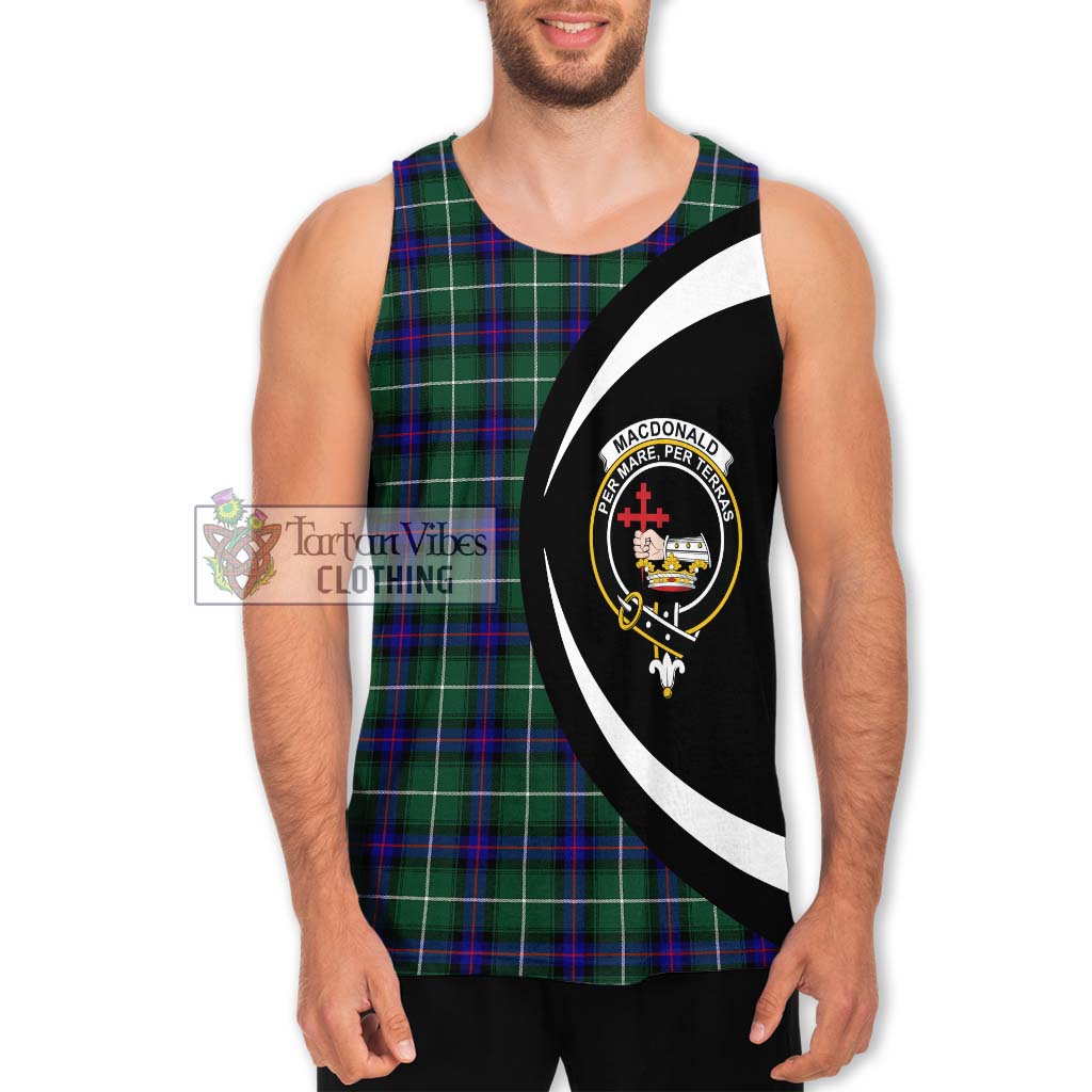 MacDonald of the Isles Hunting Modern Tartan Men's Tank Top with Family Crest Circle Style Men - Tartan Vibes Clothing