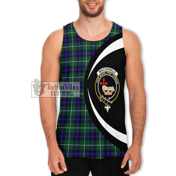 MacDonald of the Isles Hunting Modern Tartan Men's Tank Top with Family Crest Circle Style