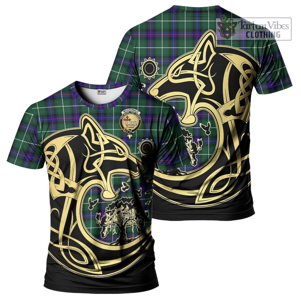 MacDonald of the Isles Hunting Modern Tartan T-Shirt with Family Crest Celtic Wolf Style Kid's Shirt - Tartan Vibes Clothing