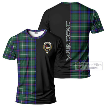 MacDonald of the Isles Hunting Modern Tartan T-Shirt with Family Crest and Half Of Me Style