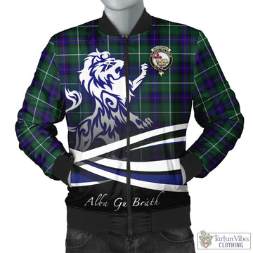 MacDonald of the Isles Hunting Modern Tartan Bomber Jacket with Alba Gu Brath Regal Lion Emblem