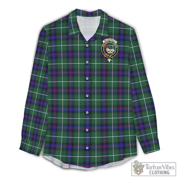 MacDonald of the Isles Hunting Modern Tartan Women's Casual Shirt with Family Crest