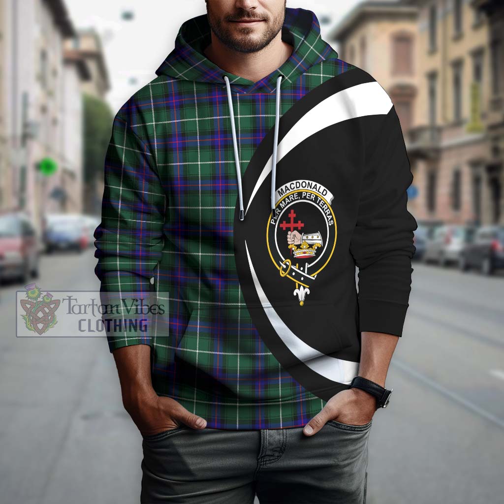 Tartan Vibes Clothing MacDonald of the Isles Hunting Modern Tartan Hoodie with Family Crest Circle Style