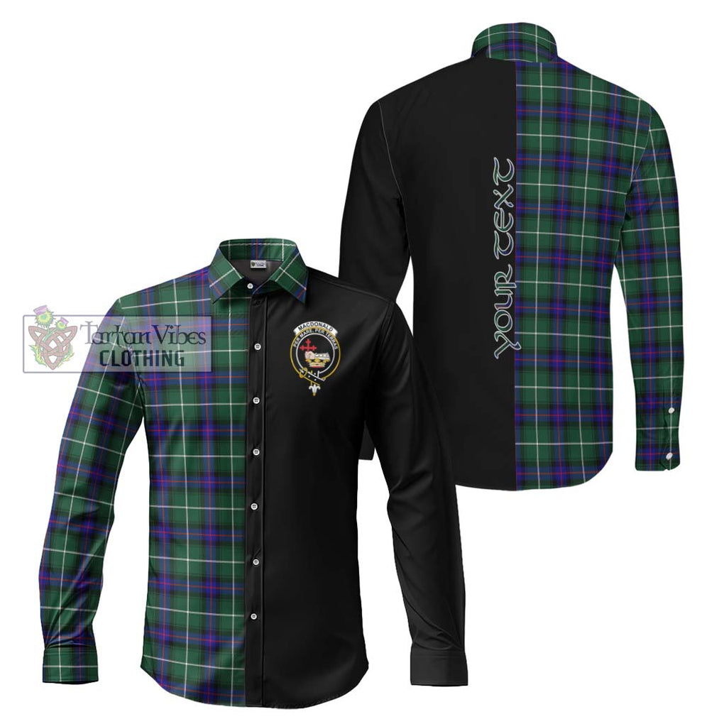 MacDonald of the Isles Hunting Modern Tartan Long Sleeve Button Shirt with Family Crest and Half Of Me Style Men's Shirt S - Tartanvibesclothing Shop