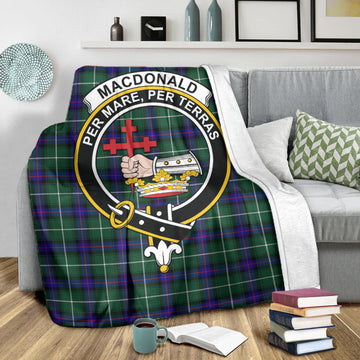 MacDonald of the Isles Hunting Modern Tartan Blanket with Family Crest