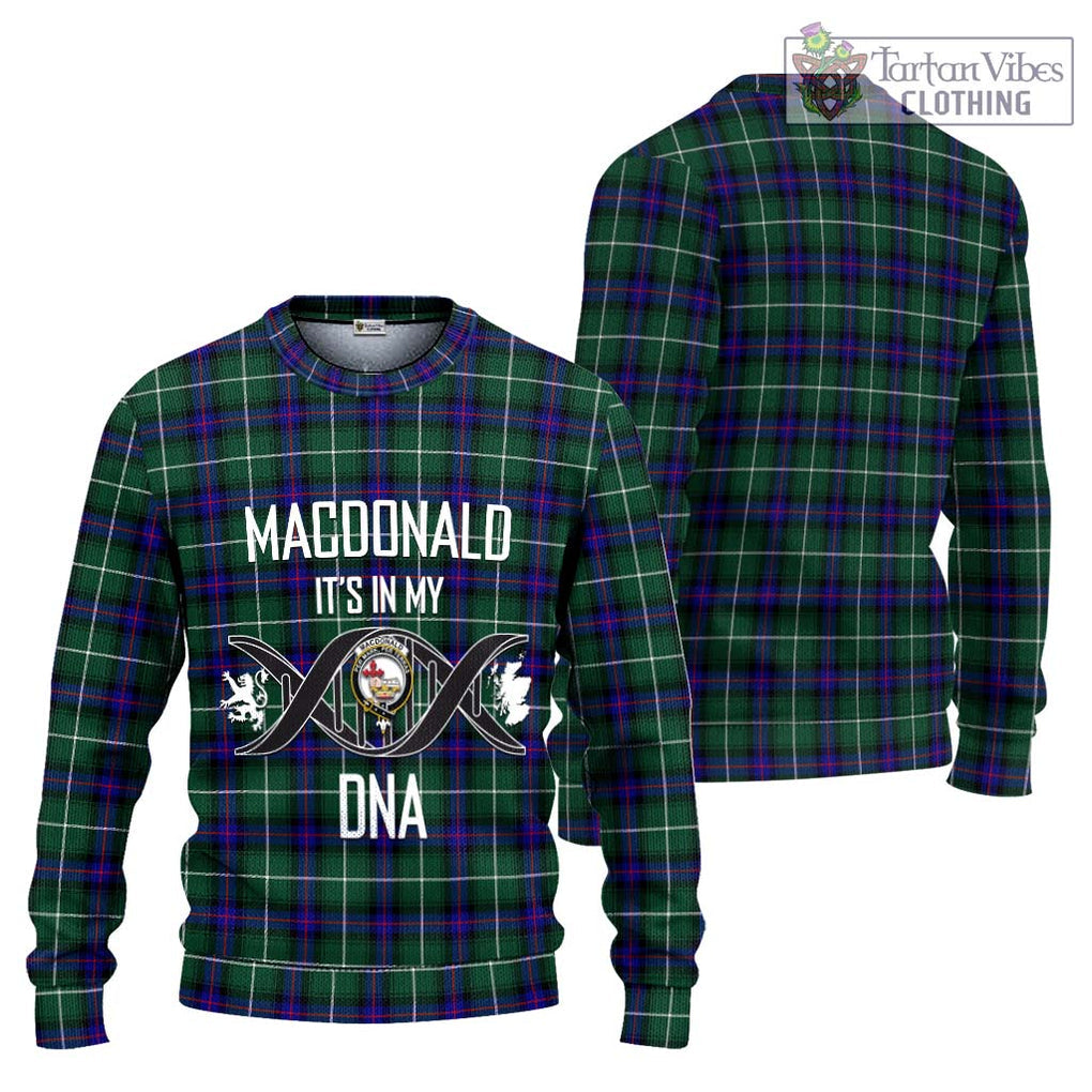 MacDonald of the Isles Hunting Modern Tartan Knitted Sweater with Family Crest DNA In Me Style Unisex - Tartanvibesclothing Shop