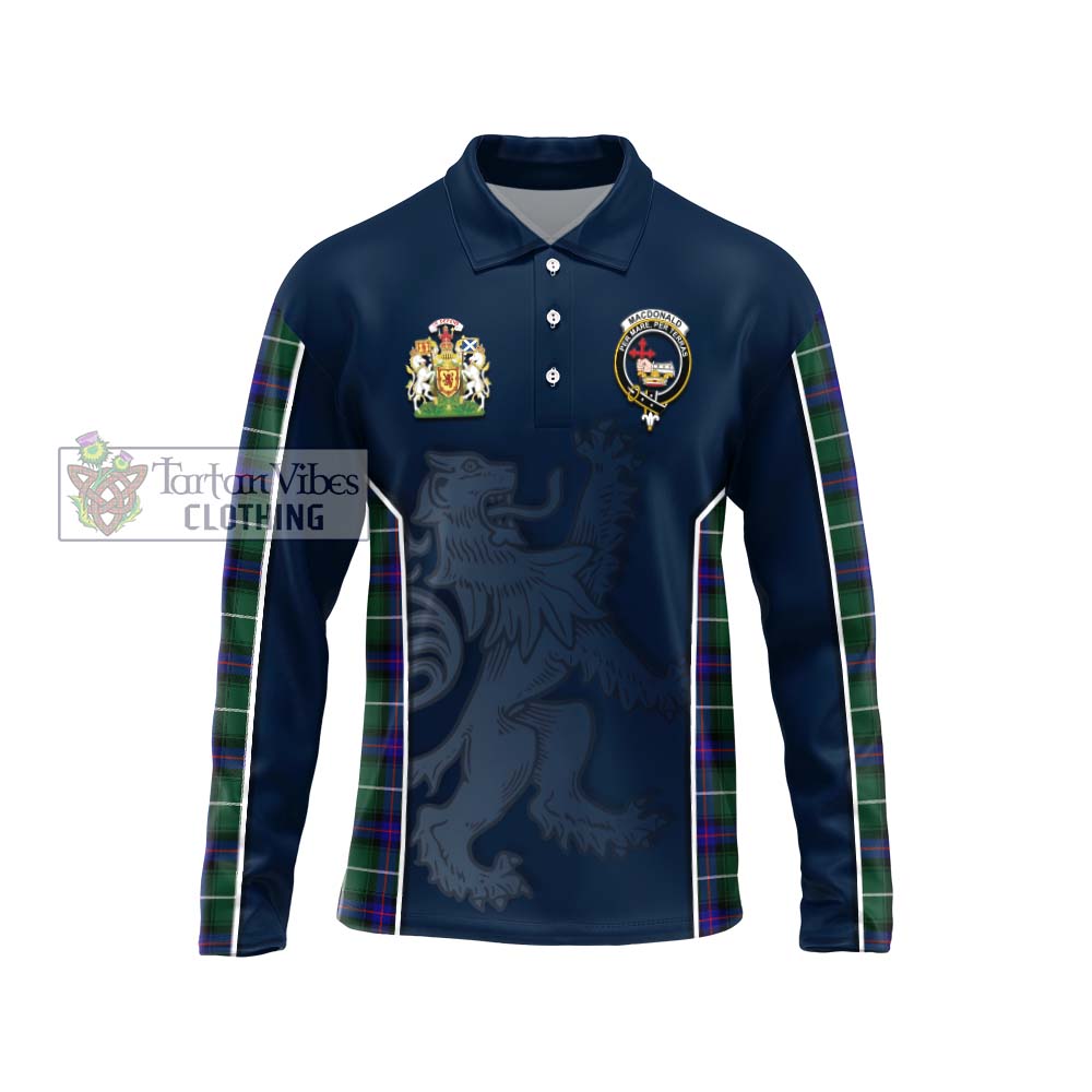 MacDonald of the Isles Hunting Modern Tartan Long Sleeve Polo Shirt with Family Crest and Lion Rampant Vibes Sport Style Unisex - Tartan Vibes Clothing