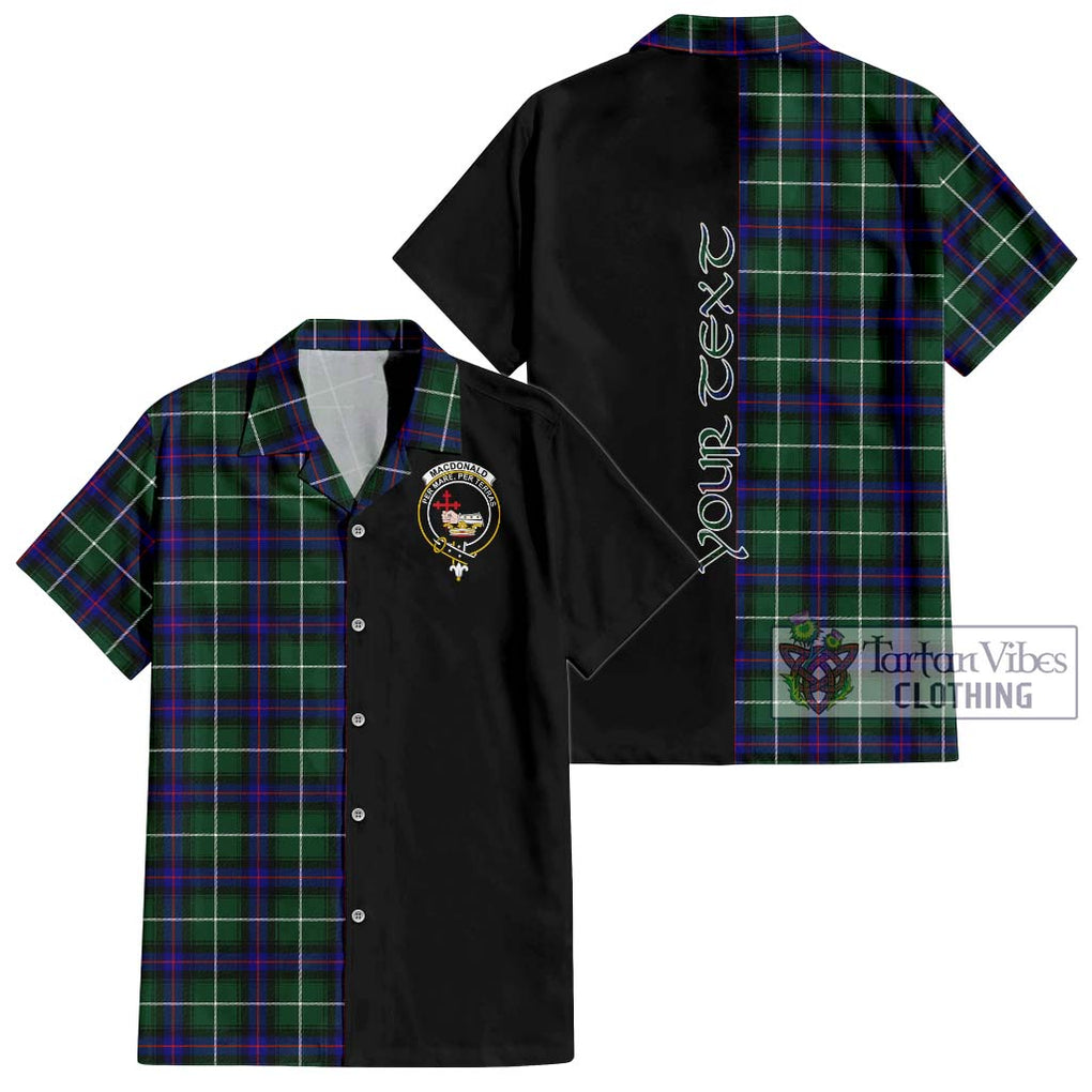 MacDonald of the Isles Hunting Modern Tartan Short Sleeve Button Shirt with Family Crest and Half Of Me Style Kid - Tartanvibesclothing Shop