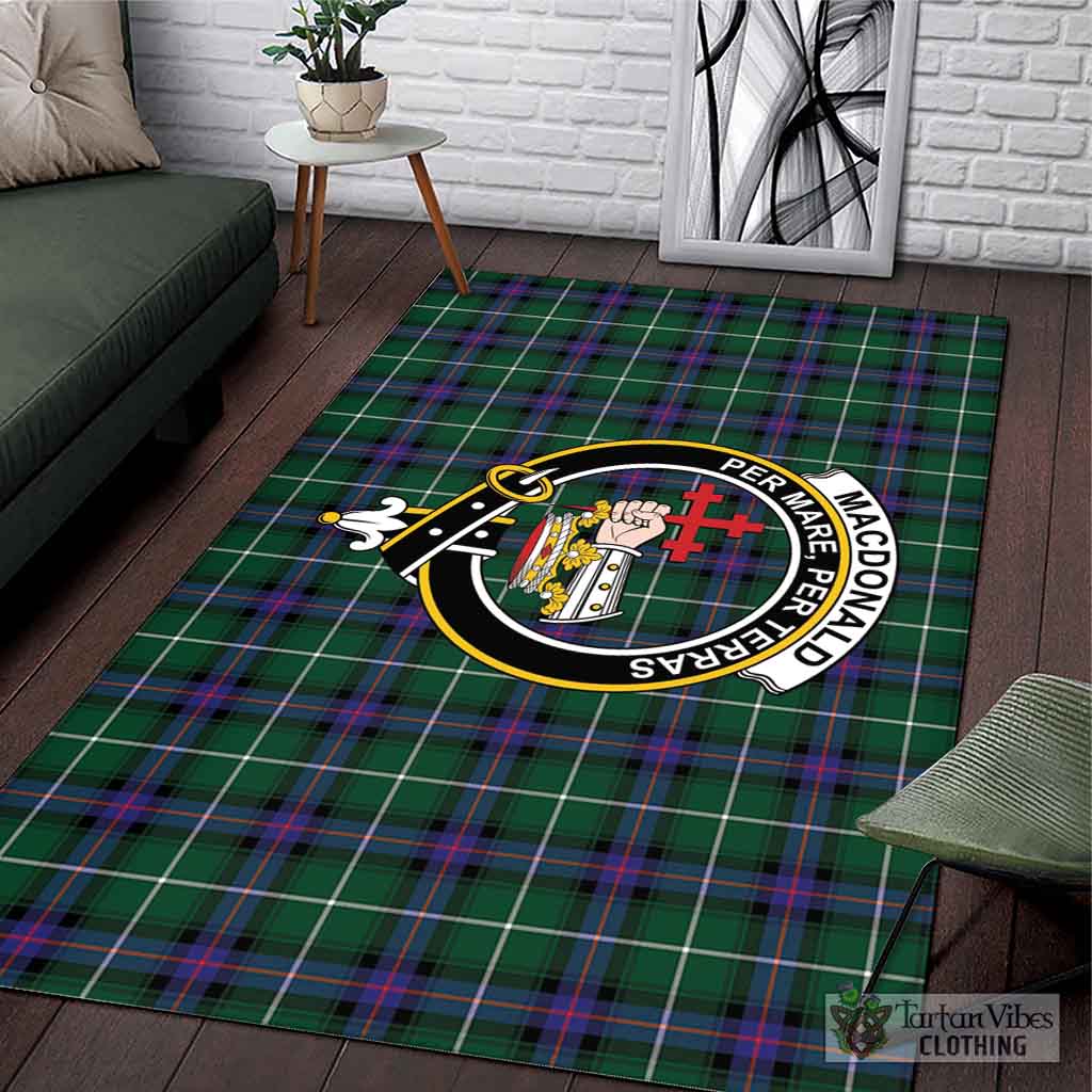 Tartan Vibes Clothing MacDonald of the Isles Hunting Modern Tartan Area Rug with Family Crest