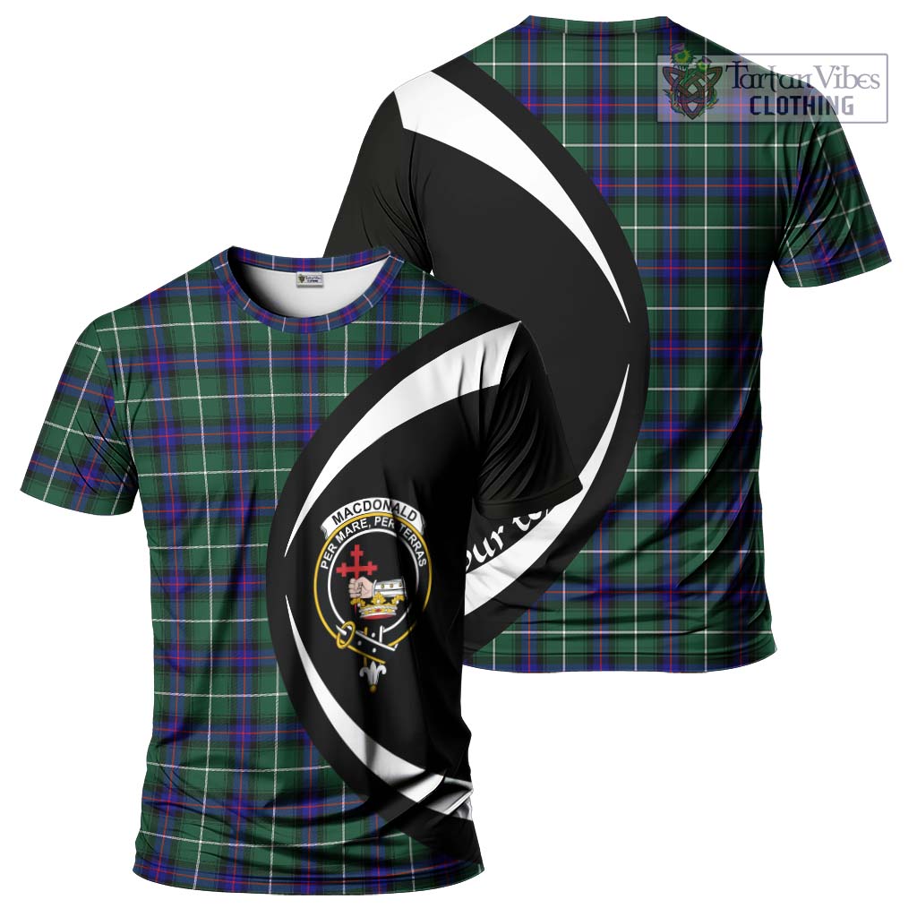 Tartan Vibes Clothing MacDonald of the Isles Hunting Modern Tartan T-Shirt with Family Crest Circle Style