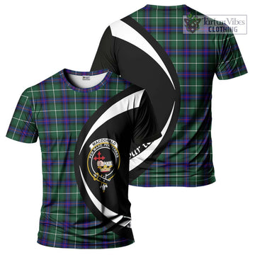 MacDonald of the Isles Hunting Modern Tartan T-Shirt with Family Crest Circle Style