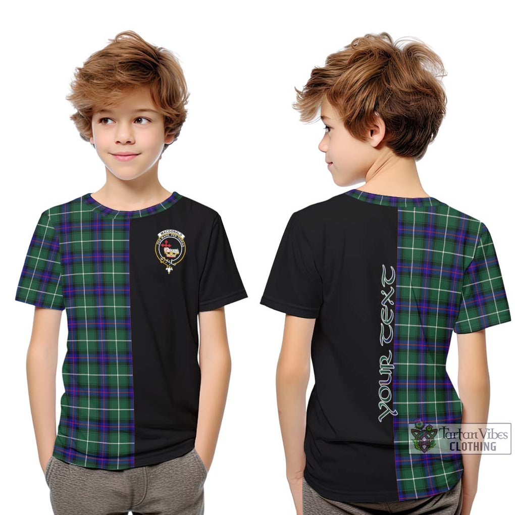 MacDonald of the Isles Hunting Modern Tartan Kid T-Shirt with Family Crest and Half Of Me Style Youth XL Size14 - Tartanvibesclothing Shop