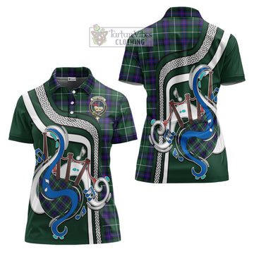 MacDonald of the Isles Hunting Modern Tartan Women's Polo Shirt with Epic Bagpipe Style