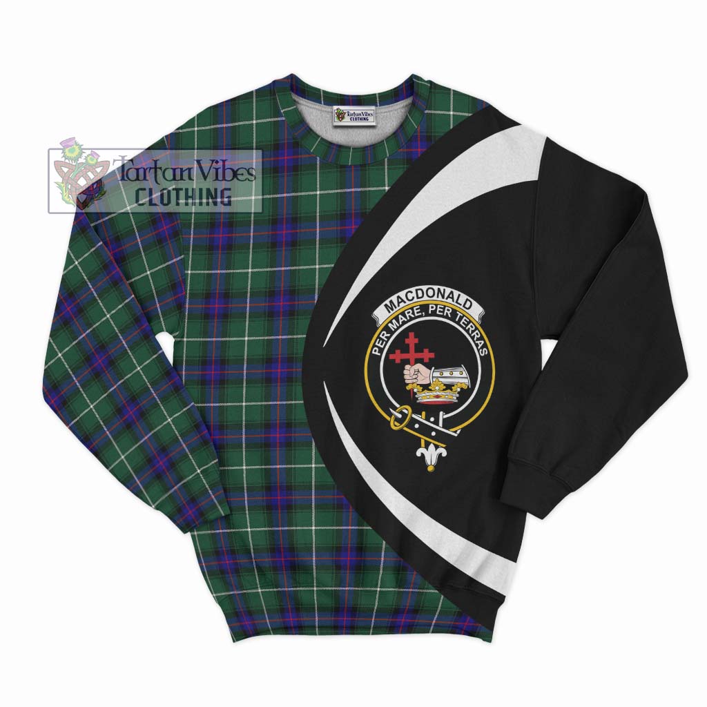 MacDonald of the Isles Hunting Modern Tartan Sweatshirt with Family Crest Circle Style Unisex - Tartan Vibes Clothing