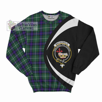 MacDonald of the Isles Hunting Modern Tartan Sweatshirt with Family Crest Circle Style