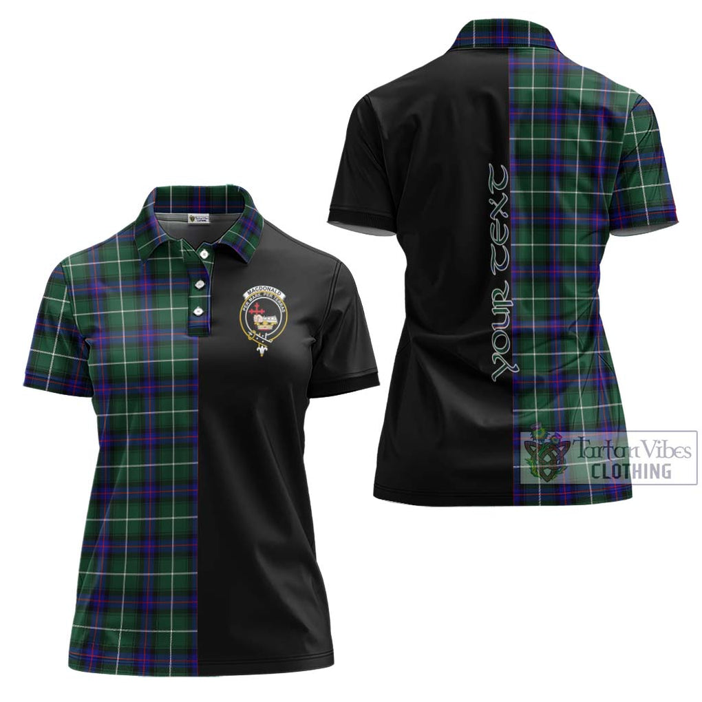 MacDonald of the Isles Hunting Modern Tartan Women's Polo Shirt with Family Crest and Half Of Me Style Women - Tartanvibesclothing Shop