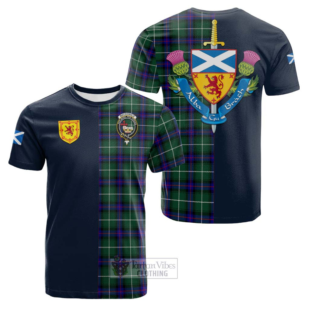 Tartan Vibes Clothing MacDonald of the Isles Hunting Modern Tartan Cotton T-shirt with Scottish Lion Royal Arm Half Style