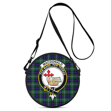 MacDonald of the Isles Hunting Modern Tartan Round Satchel Bags with Family Crest