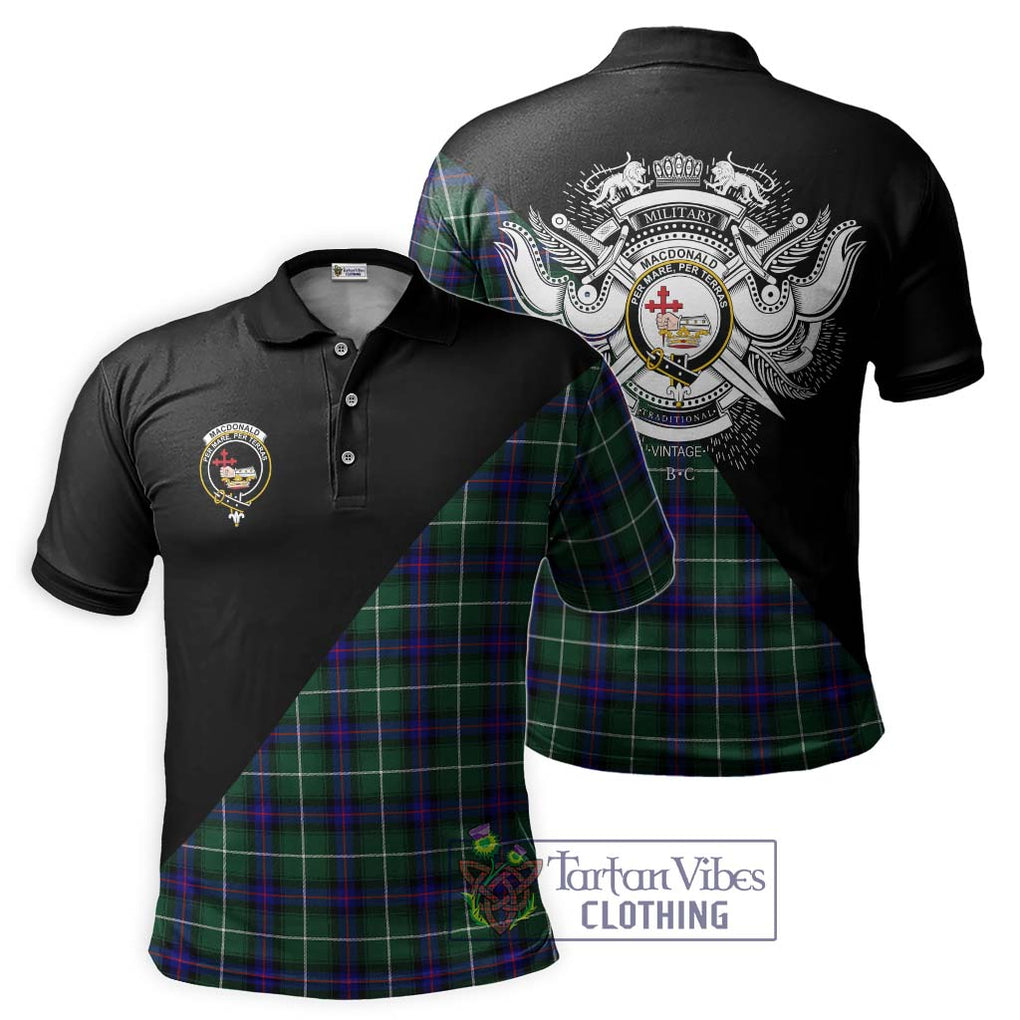 MacDonald of the Isles Hunting Modern Tartan Polo Shirt with Family Crest and Military Logo Style Kid - Tartanvibesclothing Shop