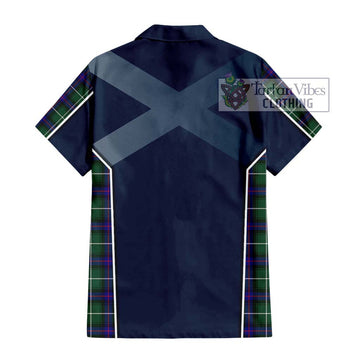 MacDonald of the Isles Hunting Modern Tartan Short Sleeve Button Shirt with Family Crest and Lion Rampant Vibes Sport Style