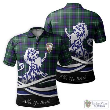 MacDonald of the Isles Hunting Modern Tartan Polo Shirt with Alba Gu Brath Regal Lion Emblem